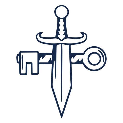 Imagen de una espada con llave. Diseño PNG