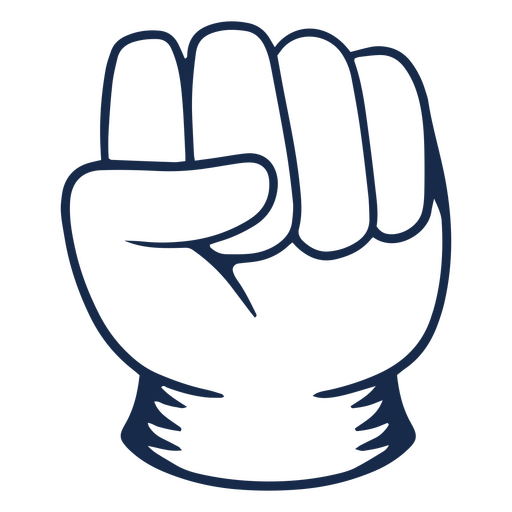 Blue fist icon PNG Design