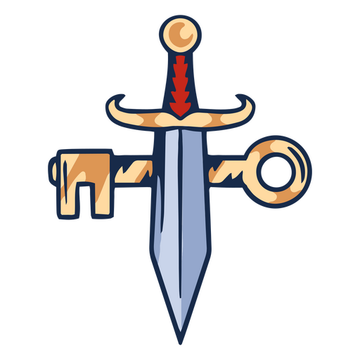 Sword with a key on it PNG Design