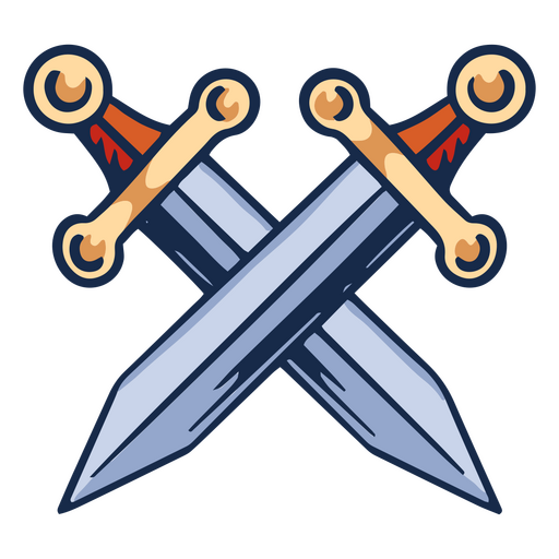 Dos espadas cruzadas Diseño PNG