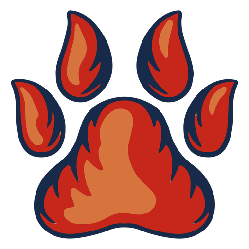Red and blue paw print PNG Design