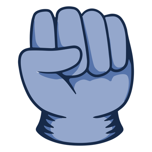 Blue fist resistance icon PNG Design