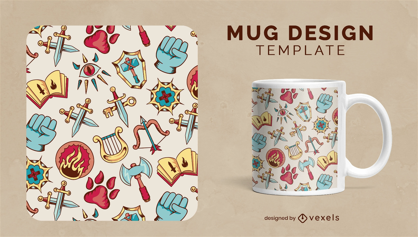 Medieval icons mug design