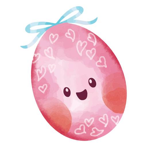 Ovo de Páscoa rosa com corações Desenho PNG