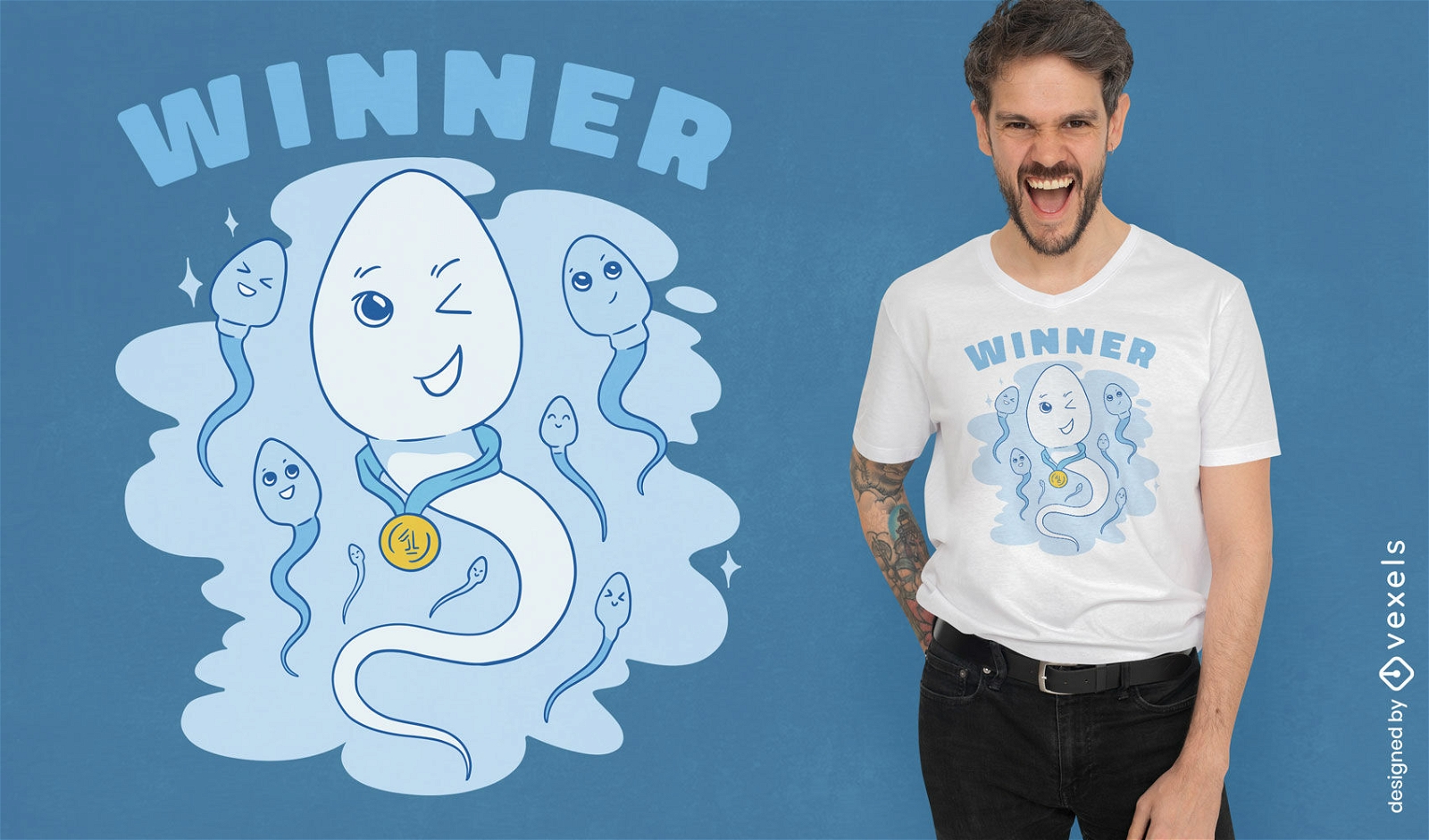 Winner sperm t-shirt desin