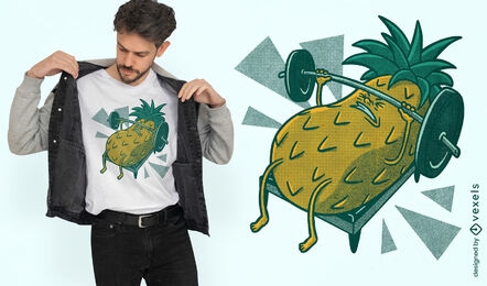 Ananas im Fitnessstudio-T-Shirt-Design