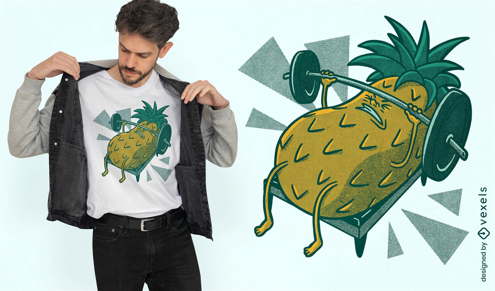 Pineapple at the gym t-shirt design