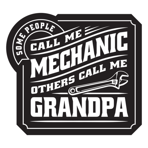 Creative mechanic and grandparent pride typography design t-shirt design PNG Design