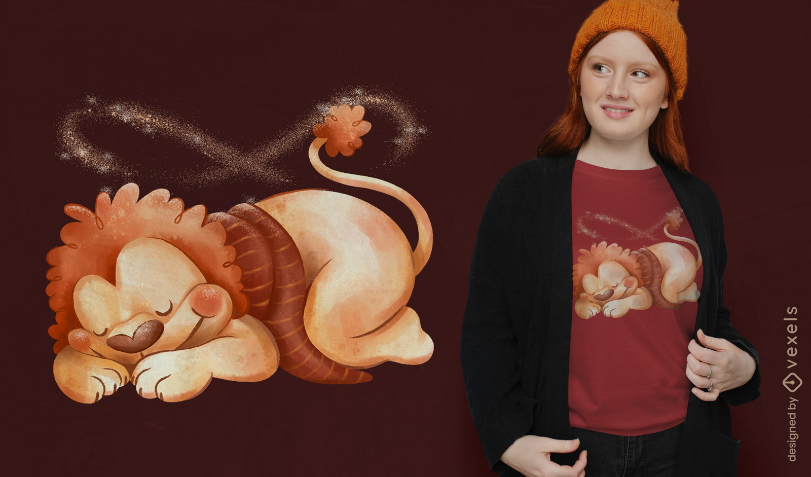 Magic lion sleeping t-shirt design