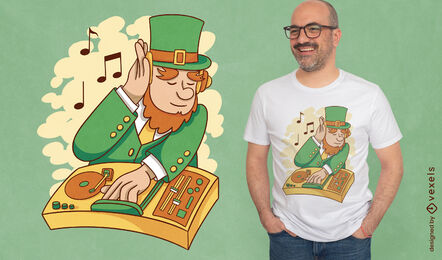 Diseño de camiseta de duende DJ