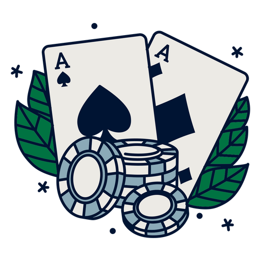 Pair of aces and poker chips PNG Design