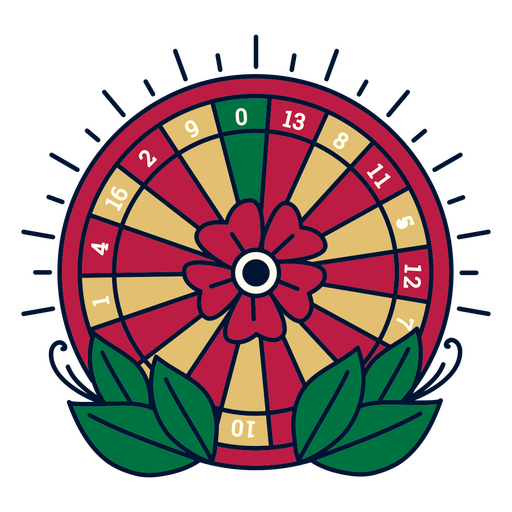 Dart board with a flower in the center PNG Design