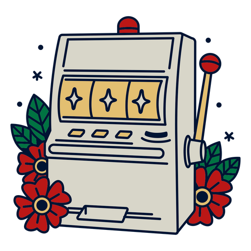 Slot machine with flowers on it PNG Design