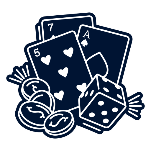 Spielkarten, Würfel und Chips PNG-Design