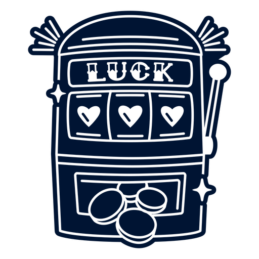 Blue slot machine with hearts on it PNG Design
