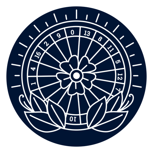 Blue circle with a flower in the center PNG Design