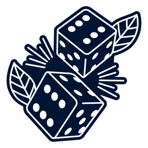 Two dice with leaves PNG Design