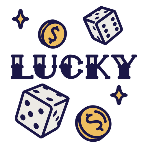 Lucky dice and coins PNG Design