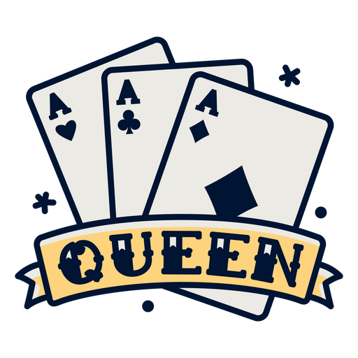 Logotipo de la reina de ases Diseño PNG