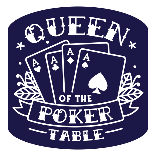 Queen of the poker table cut out PNG Design