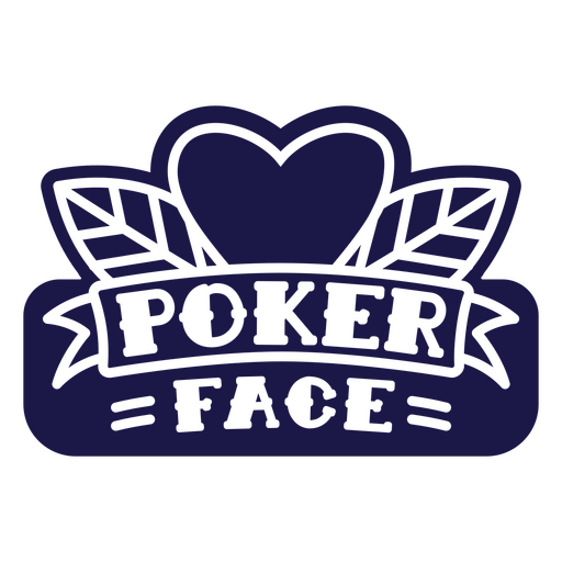 Poker face logo on a dark background PNG Design