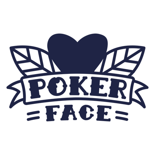 Distintivo de coração com cara de pôquer Desenho PNG