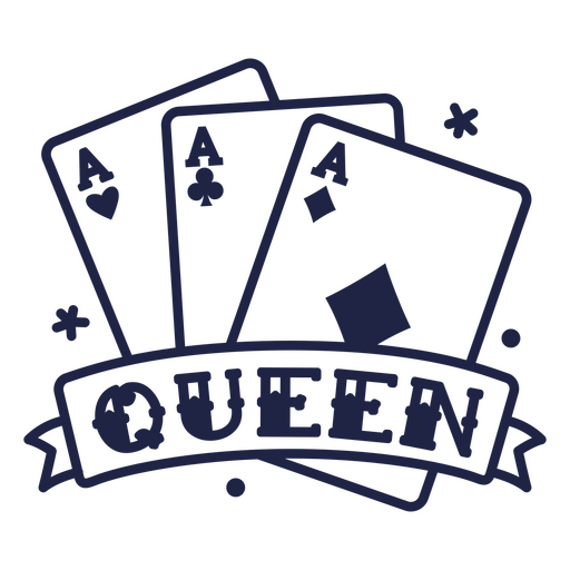 The queen of aces badge PNG Design
