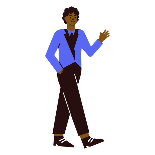 Hombre con traje y corbata caminando Diseño PNG