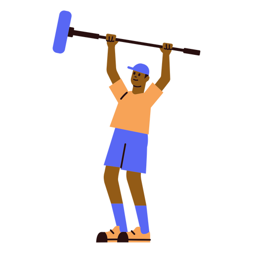Illustration of a man holding a mic PNG Design