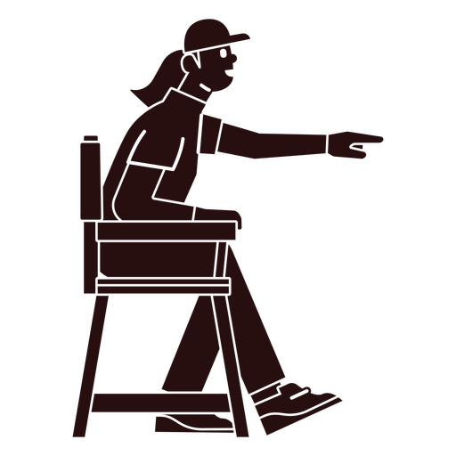 Silhouette of a person sitting in a high chair PNG Design
