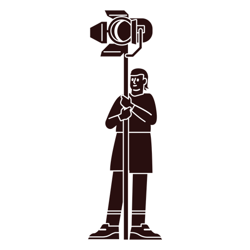 Silhouette of a man holding a camera PNG Design