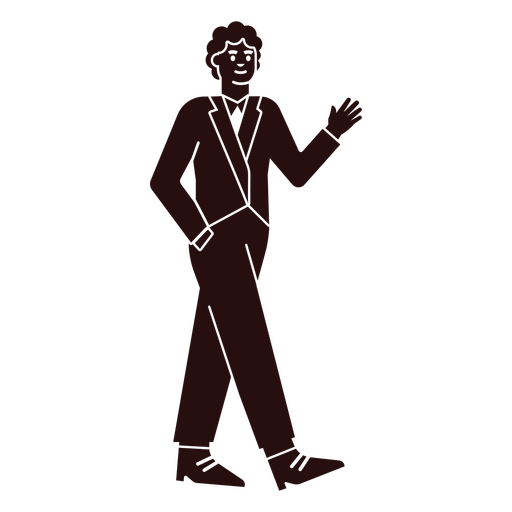 Silhouette of a man in a suit walking PNG Design