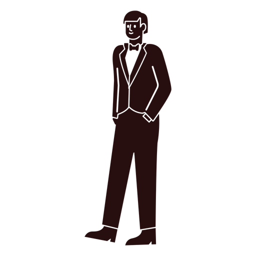 Silhouette of a man in a tuxedo PNG Design