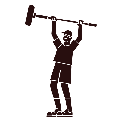 Silhouette eines Mannes, der einen Baseballschläger hält PNG-Design