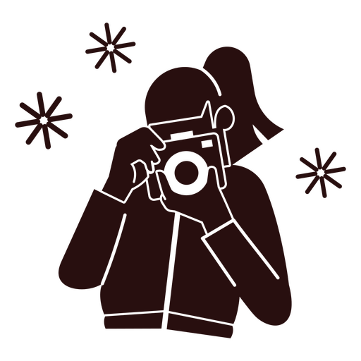 Stilisierte Fotografenillustration mit Kamera PNG-Design