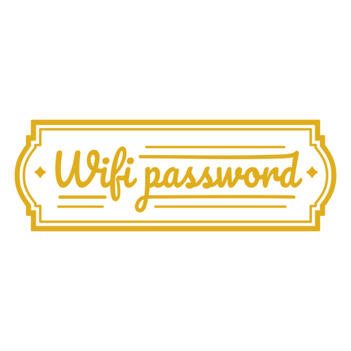 Gelbes Etikett mit WLAN-Passwort PNG-Design