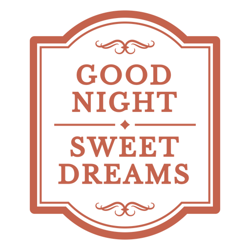 Etiqueta de buenas noches dulces sueños Diseño PNG