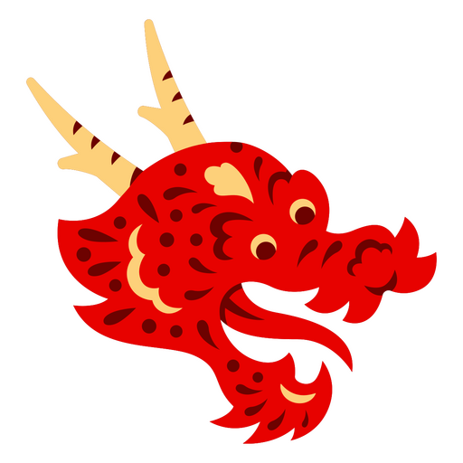 Cabeza de dragón chino rojo Diseño PNG