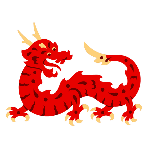 Ilustração vibrante de dragão tradicional Desenho PNG