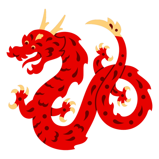 Verspieltes rotes Drachendesign PNG-Design