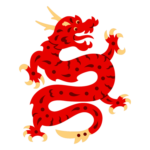 Design gráfico majestoso de dragão vermelho para vestuário Desenho PNG