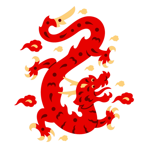 Diseño de criatura mítica en rojo intenso con detalles intrincados para diseño de camisetas. Diseño PNG