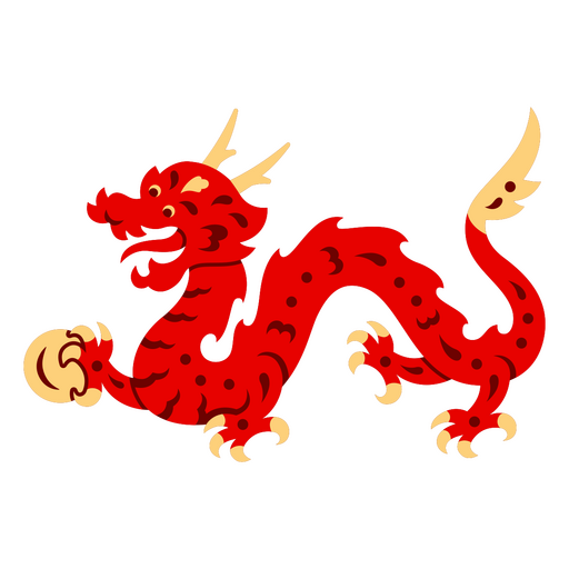 Dragão chinês vermelho Desenho PNG