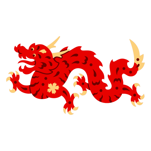 Dynamisches rotes Fabelwesen-Grafikdesign PNG-Design