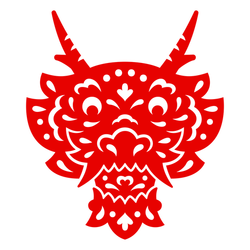 Design intrincado de rosto de dragão Desenho PNG