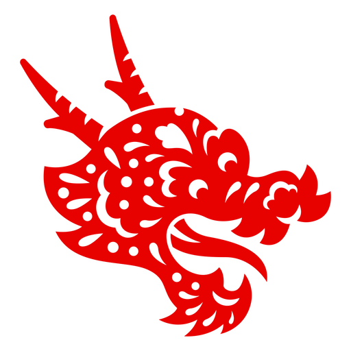 Desenho decorativo de ilustração de cabeça de dragão vermelho Desenho PNG