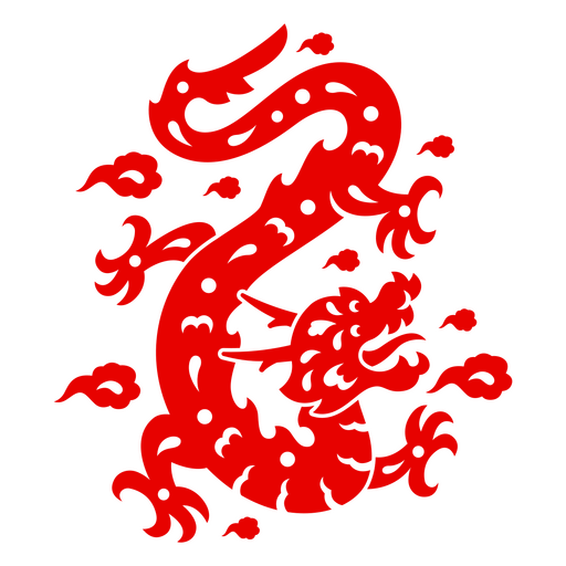 Traditional red mythical creature graphic design PNG Design