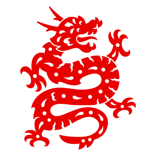 Diseño intrincado de ilustración de dragón rojo Diseño PNG