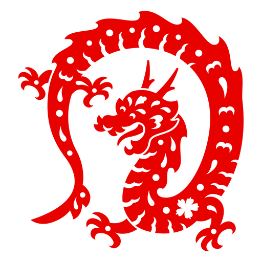 Vibrant traditional dragon silhouette design for apparel PNG Design