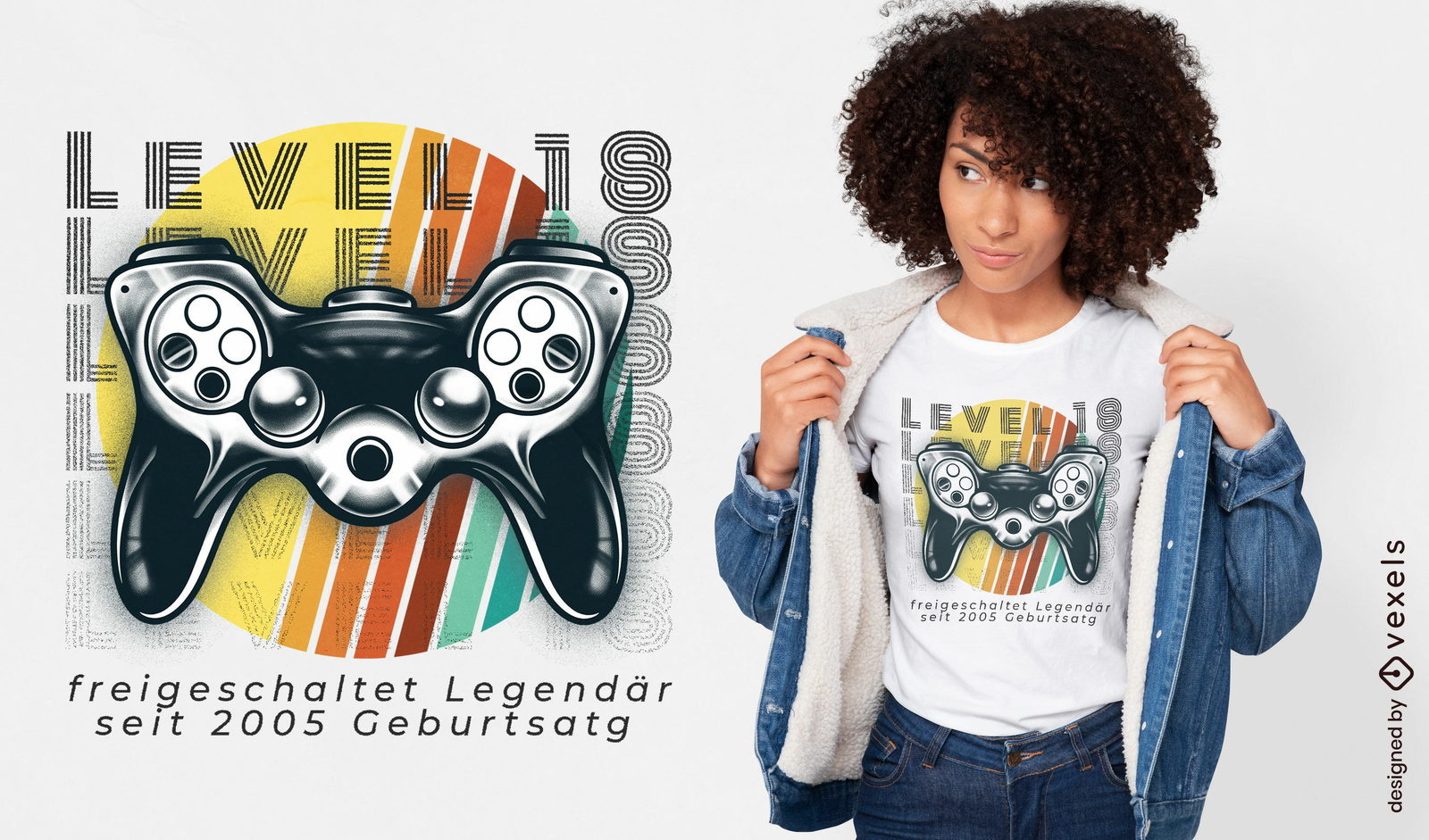 Design de camiseta de aniversário de jogos retrô